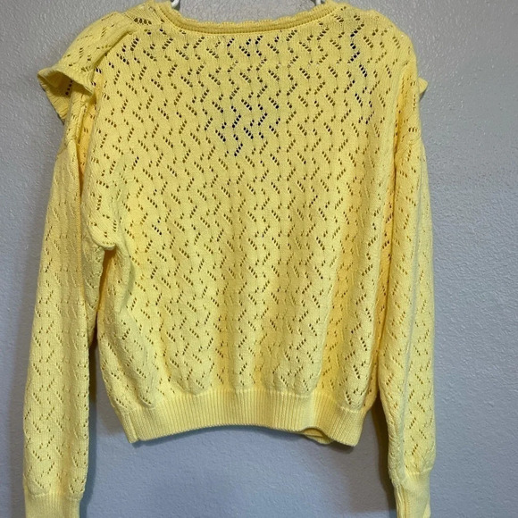 Marc NewYork Yellow Ruffle Cable Knit Sweater​ NWT NEW​​​ - Picture 2 of 3
